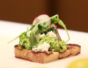 Spring Pea Crostini from All-Star Chef Michael Symon