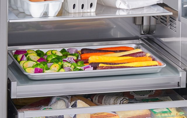 The full extension tray in Column Refrigerators from BlueStar