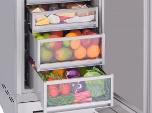 The spacious drawers on the 24 inch Column Refrigerator from BlueStar