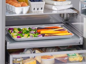 The full extension tray on the 30 inch Column Refrigerators from BlueStar
