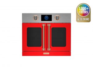 30" Electric Wall Oven with French Doors in Flame Red
