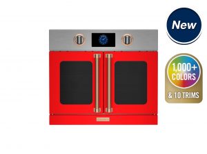30" Electric Wall Oven with French Doors in Flame Red