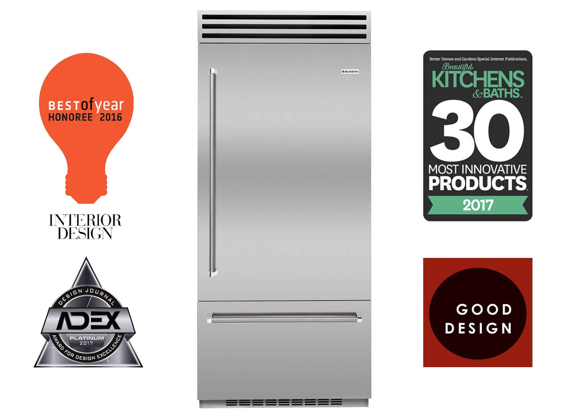 The Award Winning BlueStar 36" Builtin Refrigerator BlueStar