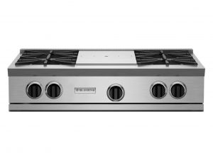 36-inch RNB Rangetop with 12-inch French Top from BlueStar