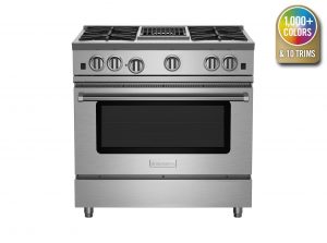 36-inch RNB Series range from BlueStar with 12-inch Charbroiler