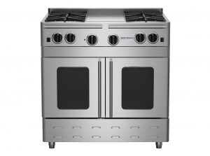 36-inch Precious Metals Freestanding Range with 12-inch Griddle from BlueStar