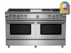 60-inch RNB Series range from BlueStar with 12" Griddle and Charbroiler