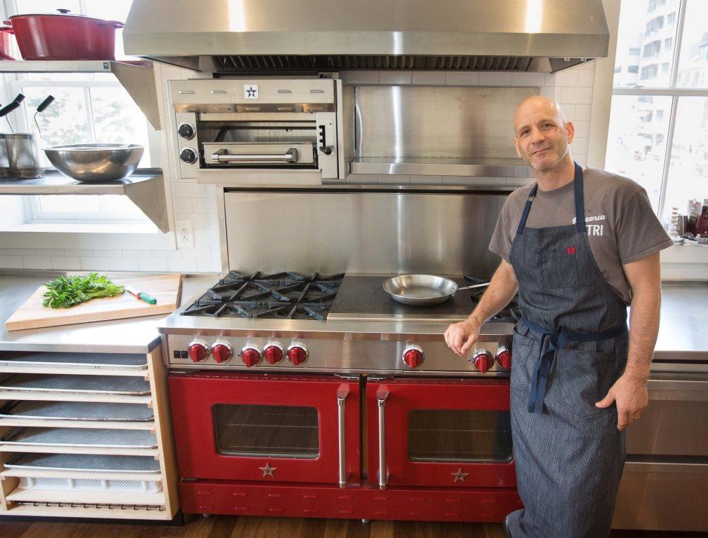 Chef Marc Vetri with his BlueStar range and Salamander