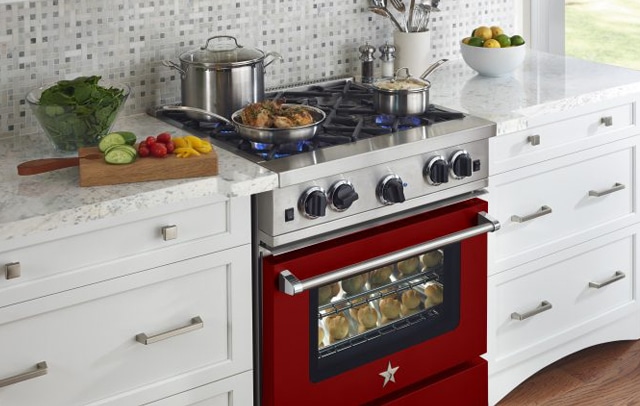 30" Sealed Burner Gas Range in Ruby Red