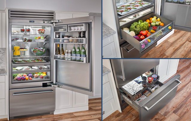 The extra-large capacity of the 36-inch built-in refrigerator from BlueStar