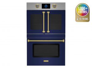 30" Double Electric Wall Oven with French & Drop Down Doors in Cobalt Blue