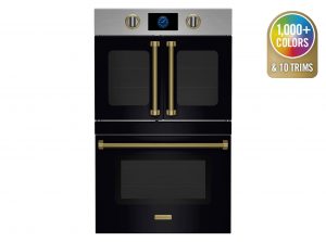30" Double Electric Wall Oven with French & Drop Down Doors in Jet Black