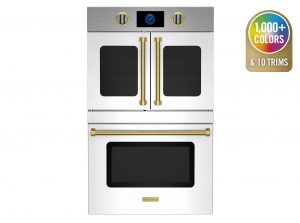 30" Double Electric Wall Oven with French & Drop Down Doors in Signal White