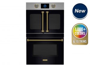 30" Double Electric Wall Oven with French Doors in Jet Black