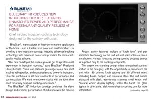 The 36-inch Induction Cooktop from BlueStar featured in the July issue of The Retail Observer
