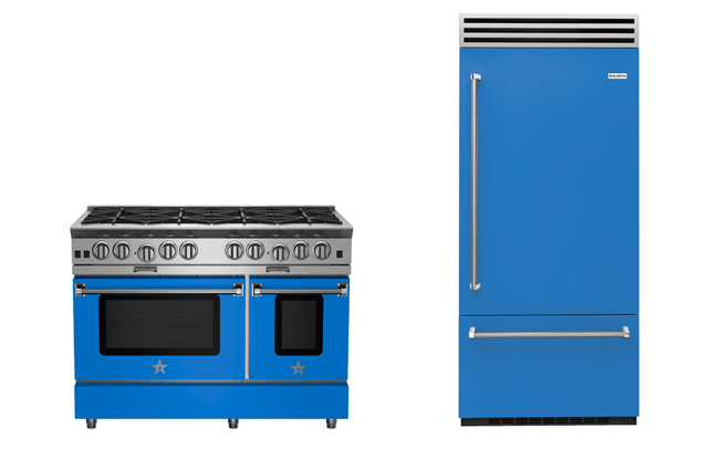 BlueStar Range and Refrigerator in Agate Blue 