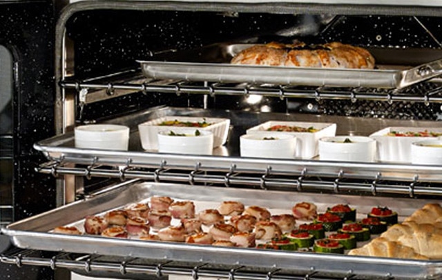 The over-sized oven capacity of the 30-inch Double Electric Wall Oven from BlueStar