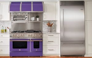 BlueStar Platinum Series freestanding range in purple