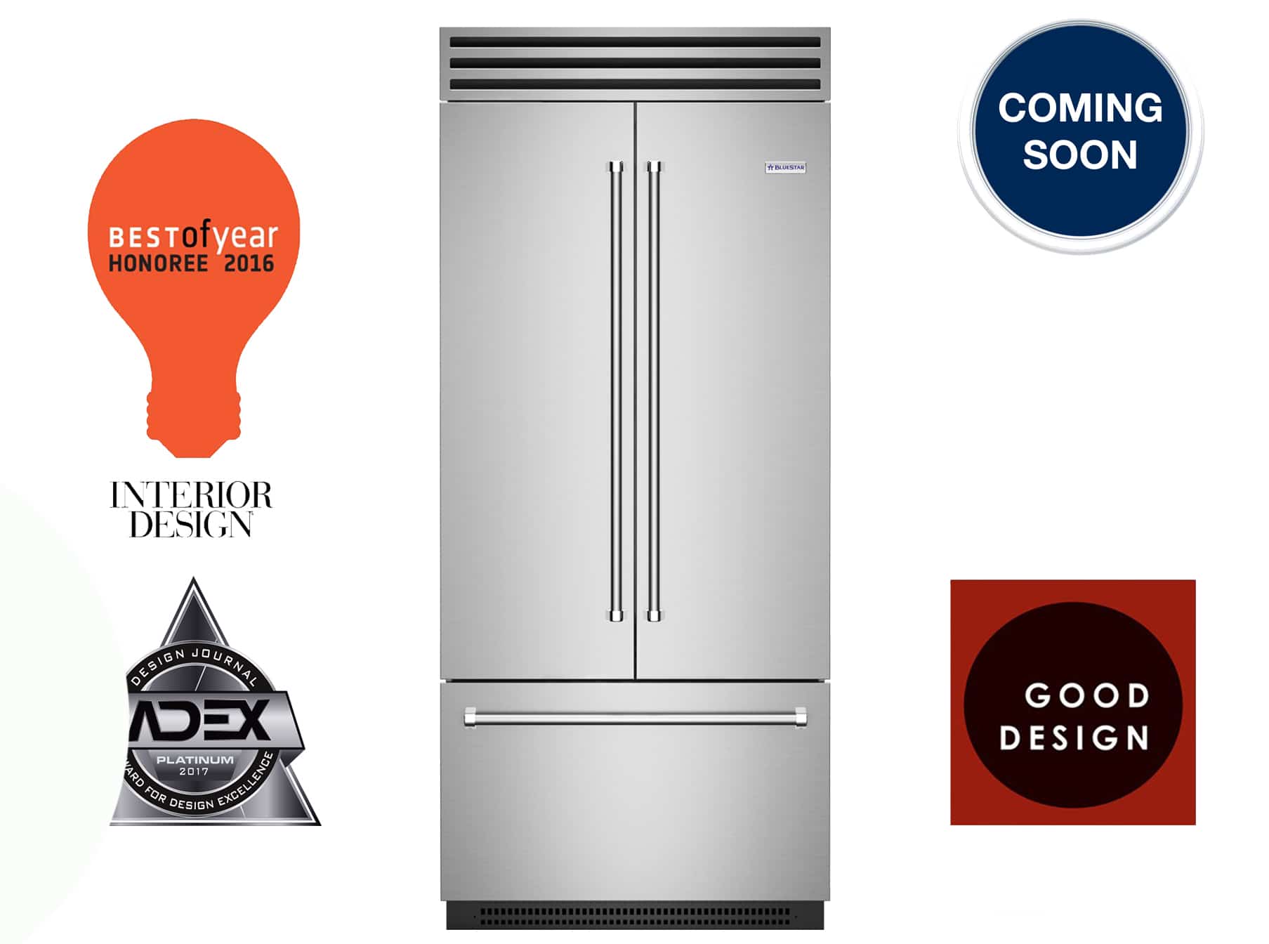 The Award Winning 36inch French Door Refrigerator from BlueStar BlueStar