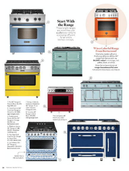 BlueStar range featured in the April 2019 issue of House Beautiful
