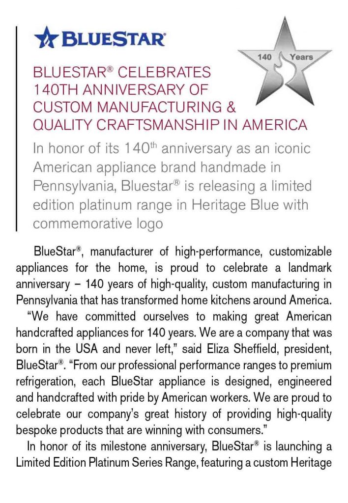 BlueStar 140th anniversary featured in the August 2020 Edition of The Retail Observer