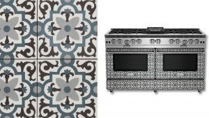 BlueStar By Design range featuring a tile pattern