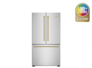 BlueStar's 36" Freestanding Refrigerator with Brushed Brass