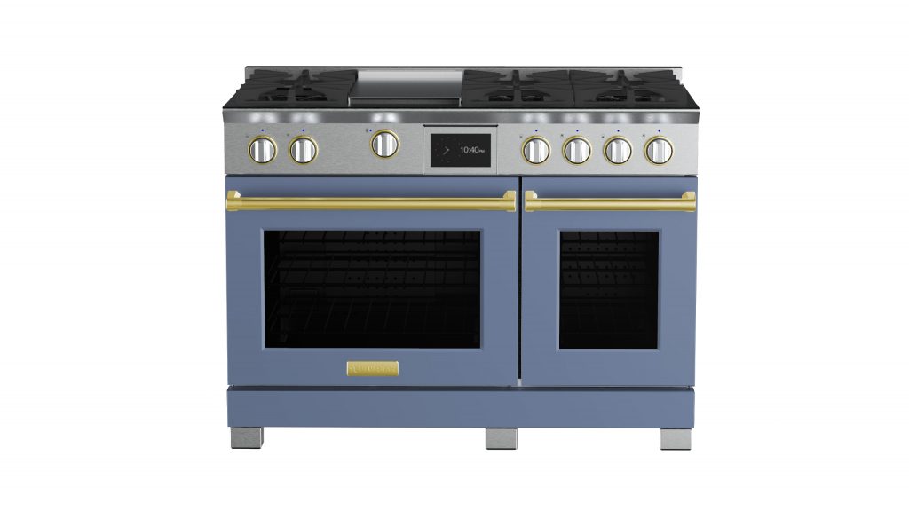 48-inch BlueStar Dual Fuel Range in Pigeon Blue