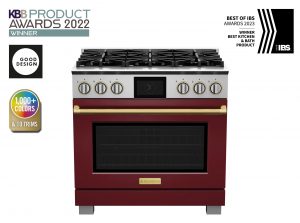 36-inch all burner Dual Fuel Range from BlueStar in Wine Red