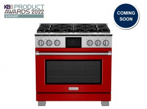 BlueStar's 36" all burner Dual Fuel Range wins KBB Best Cooking Appliance award in Ruby Red