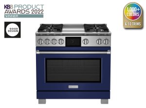 36" Dual Fuel Range with 12" Griddle from BlueStar in Cobalt Blue