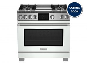 BlueStar 36" Dual Fuel Range with Griddle in Signal White