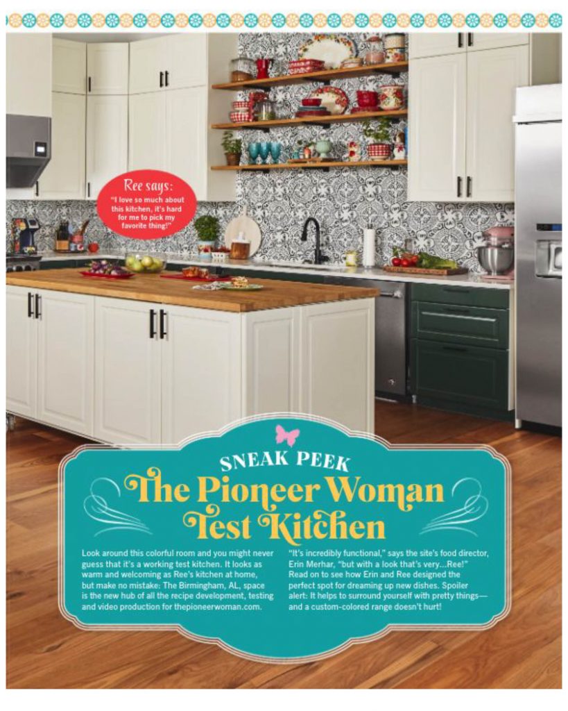 The newly remodeled test kitchen of The Pioneer Woman