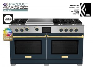 60" Dual Fuel Range with 12" Griddle from BlueStar in Black Blue