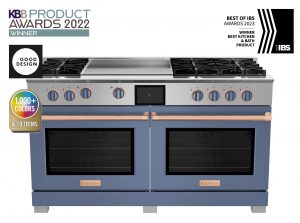 60" Dual Fuel Range with 24" Griddle from BlueStar in Pigeon Blue