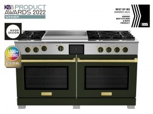 60" Dual Fuel Range with 12" Griddle from BlueStar in Bottle Green
