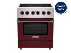 30" Induction Range from BlueStar in Wine Red
