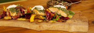Slowed Roasted Salmon with Cucumber Yogurt recipe from Suzanne Goin